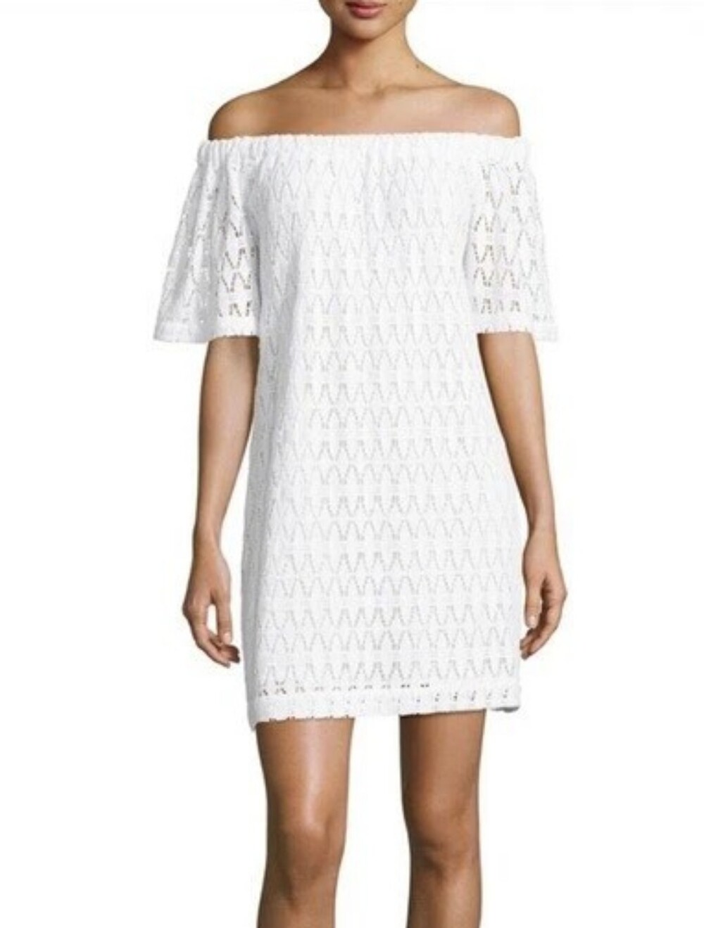 $345 A.L.C. Ario Crochet Off The Shoulder White Dress Size 2